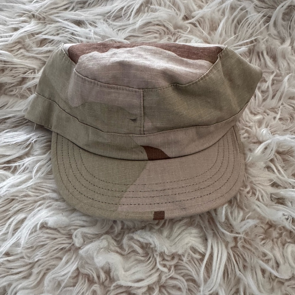 VTG 90s Dessert Military Camo Combat Style Cap Size M